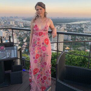 For Love & Lemons Kaylee Maxi Dress Pink Size S